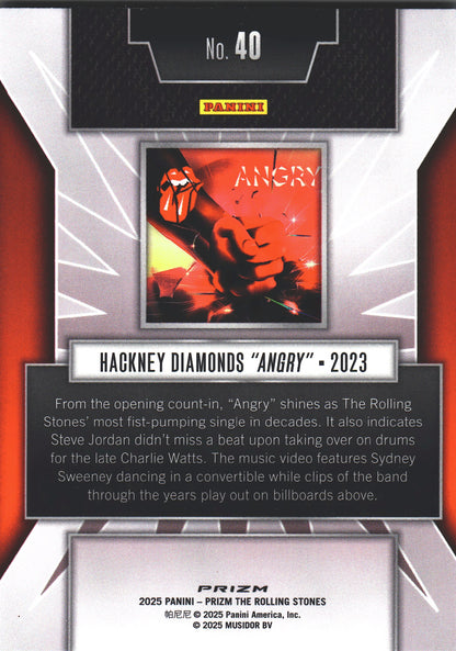 2025 Panini Prizm The Rolling Stones Singles Artwork Silver Hackney Diamonds - Angry #40