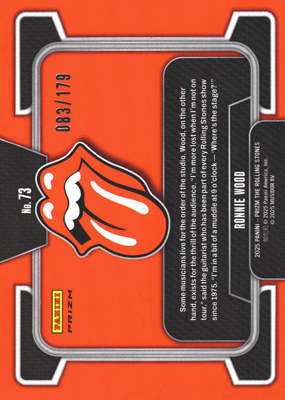 2025 Panini Prizm The Rolling Stones Red And Black Checker /179 Ronnie Wood #73 The Rolling Stones