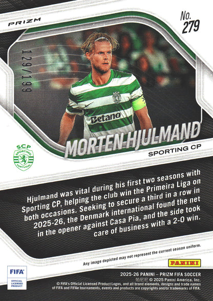 2025 Panini Prizm FIFA Blue /199 Morten Hjulmand #279 Sporting CP