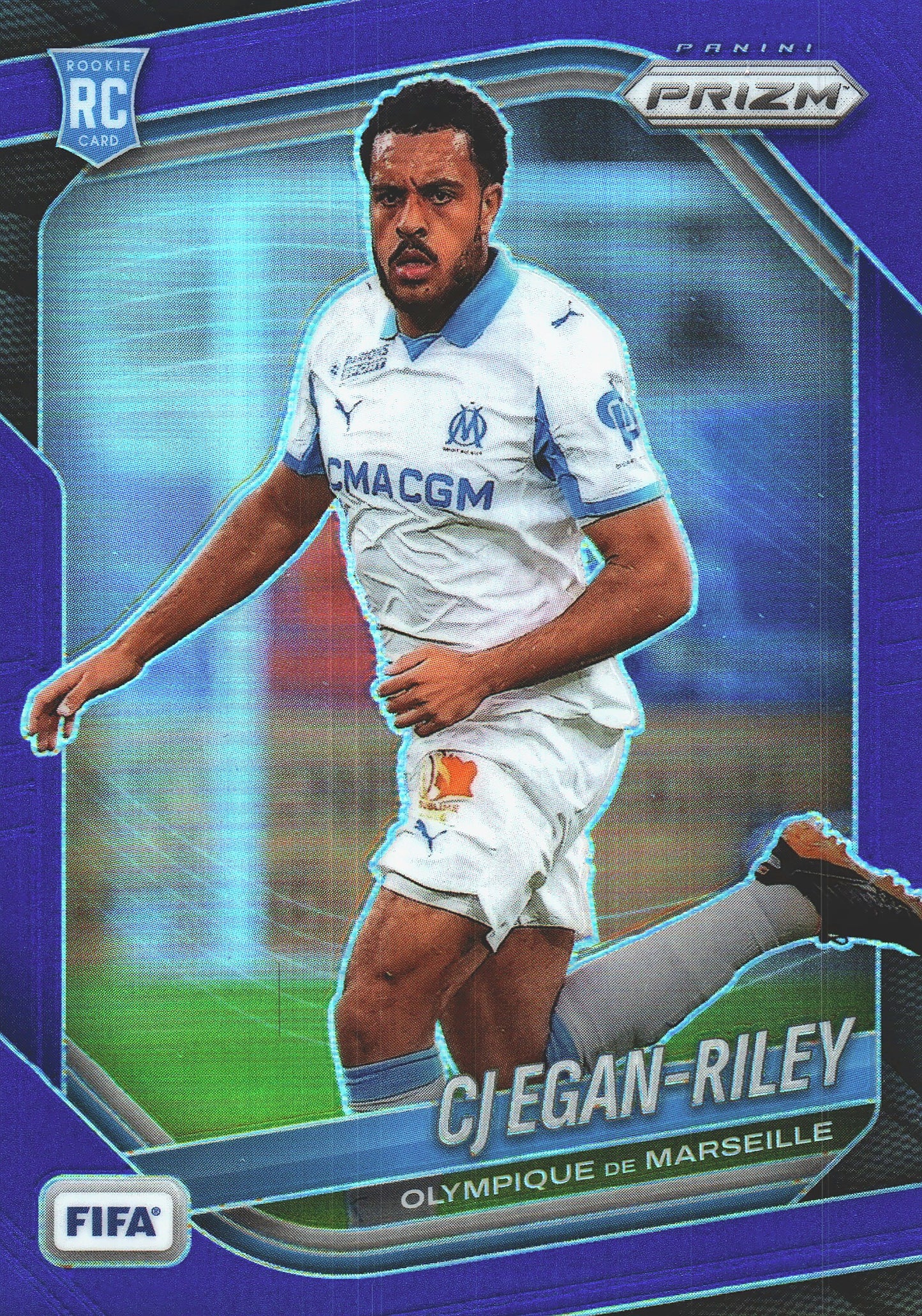 2025 Panini Prizm FIFA Blue /199 CJ Egan-Riley RC #116 Olympique Marseille
