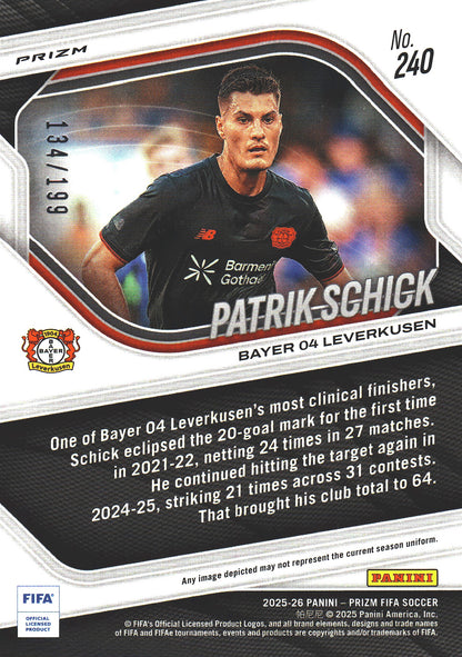 2025 Panini Prizm FIFA Blue /199 Patrik Schick #240 Bayer Leverkusen