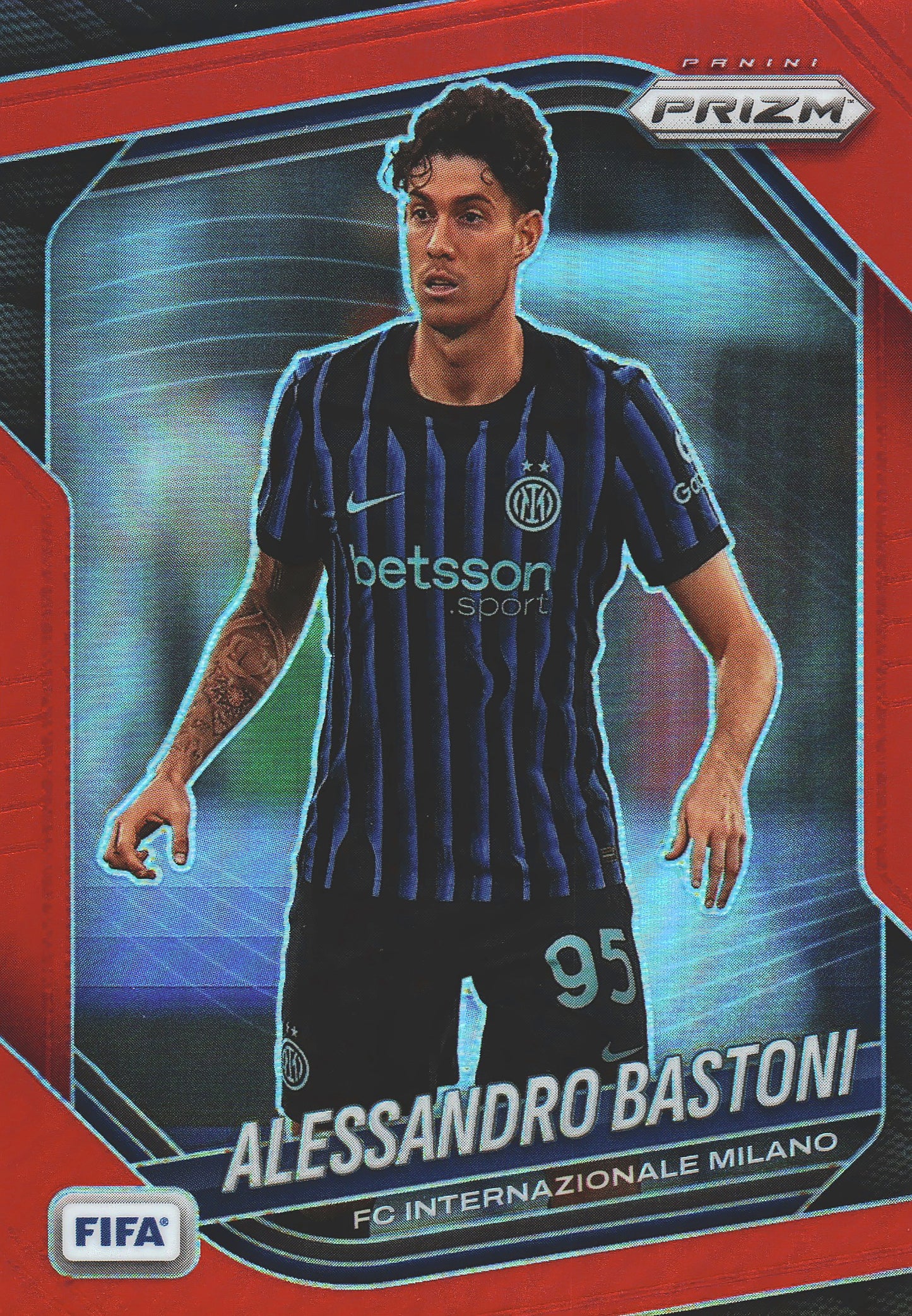 2025 Panini Prizm FIFA Red /149 Alessandro Bastoni #76 Inter Milan