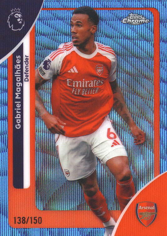 2025 Topps Chrome Premier League Blue /150 Gabriel #16 Arsenal FC