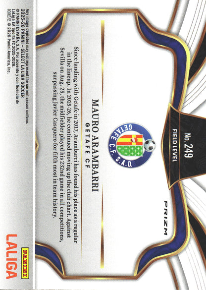 2025 Panini Select La Liga Field Level Red Mauro Arambarri #249 Getafe CF