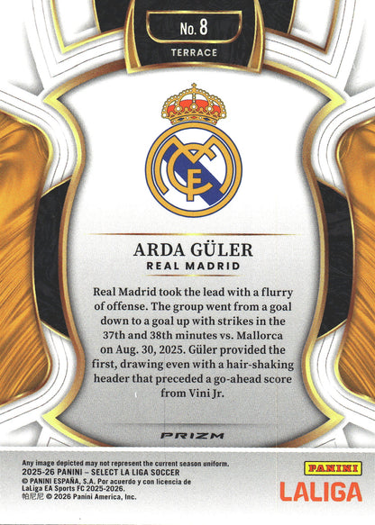 2025 Panini Select La Liga Arda Güler Silver #8 Real Madrid