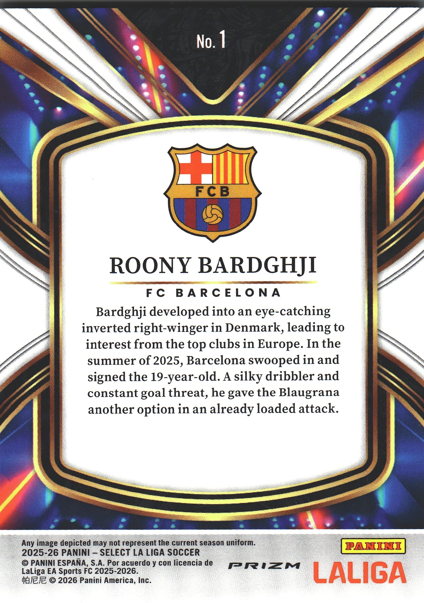 2025 Panini Select La Liga Future Roony Bardghji Silver #1 FC Barcelona