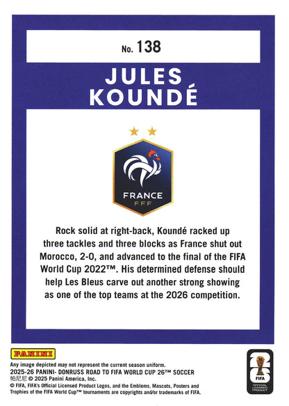 2025 Panini Donruss World Cup Bronze Jules Koundé #138 France