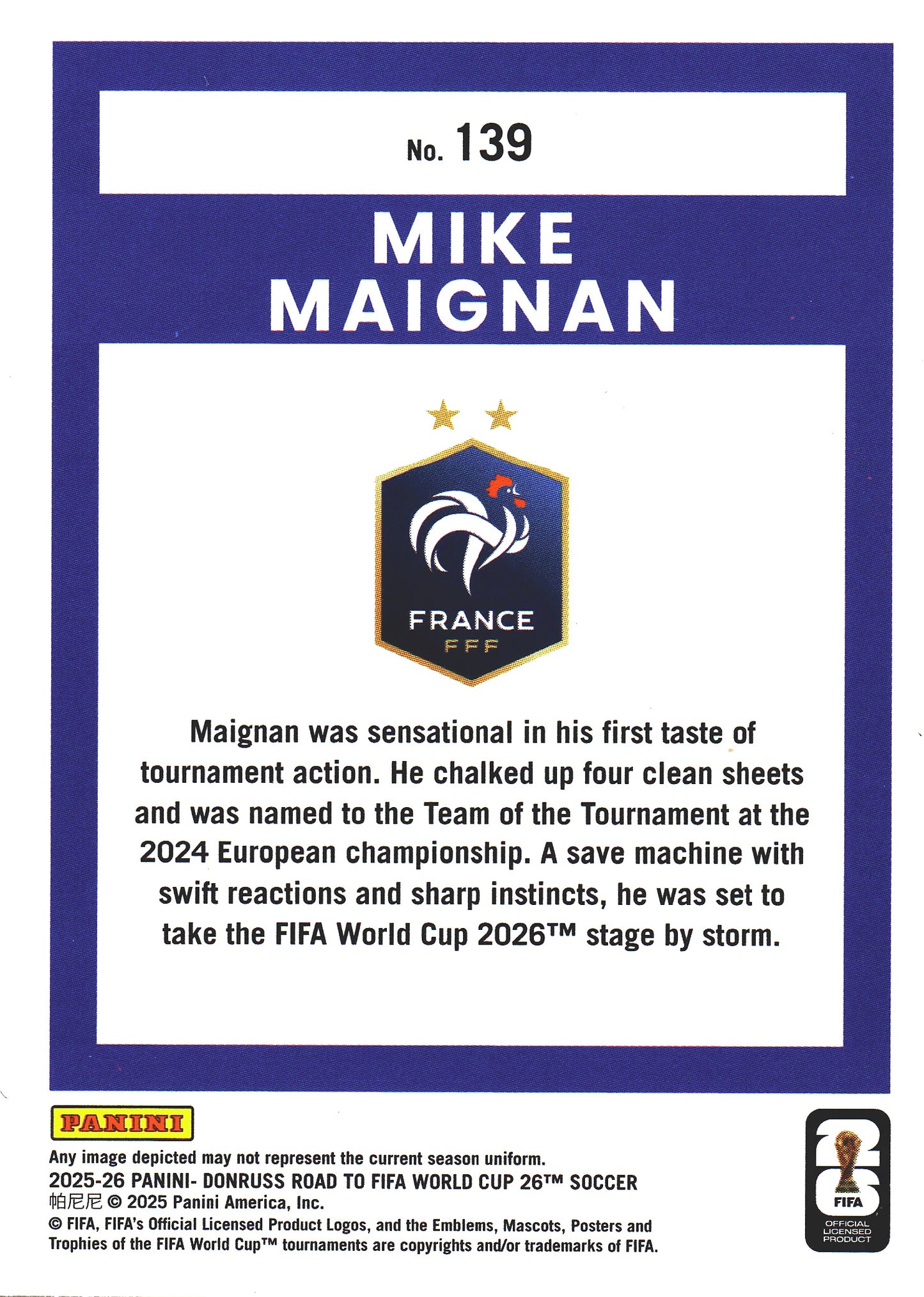 2025 Panini Donruss World Cup Bronze Mike Maignan #139 France