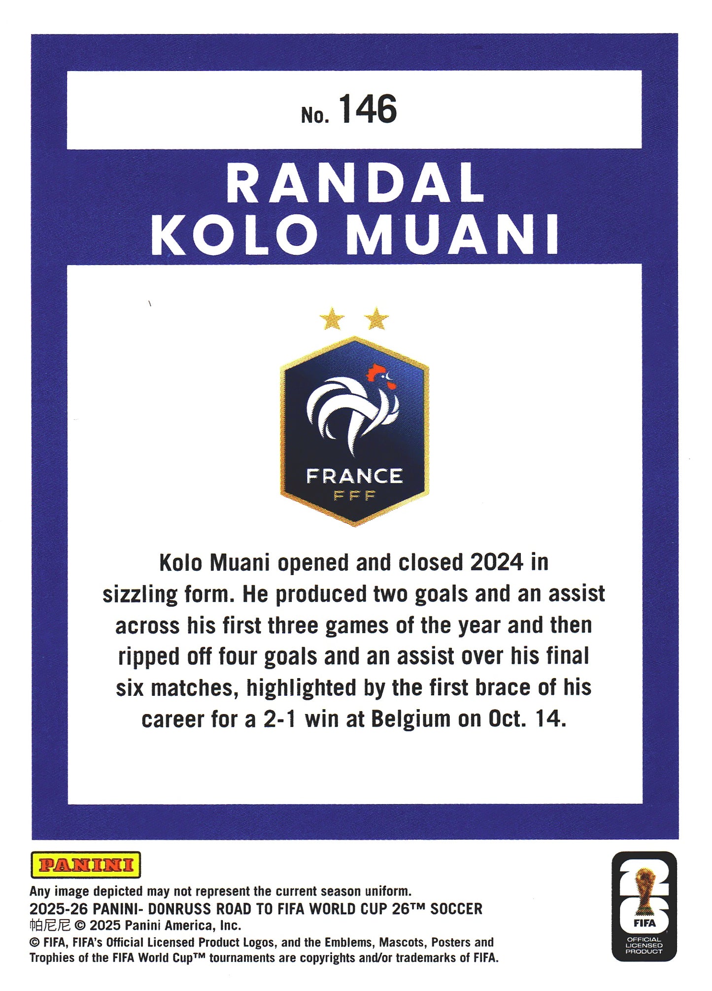 2025 Panini Donruss World Cup Bronze Randal Kolo Muani #146 France