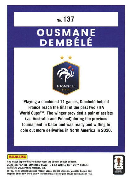 2025 Panini Donruss World Cup Silver Ousmane Dembélé #137 France