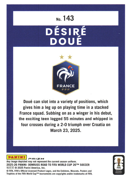 2025 Panini Donruss Optic World Cup Silver Désiré Doué #143 France