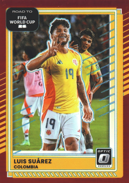 2025 Panini Donruss Optic World Cup Red /199 Luis Suárez #122 Colombia