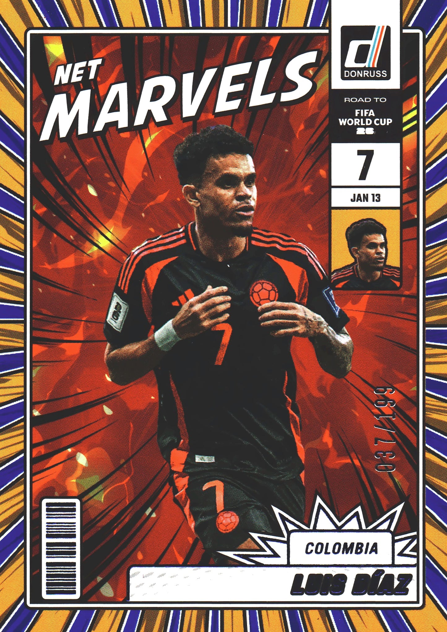 2025 Panini Donruss World Cup Net Marvels /199 Luis Díaz #4 Colombia