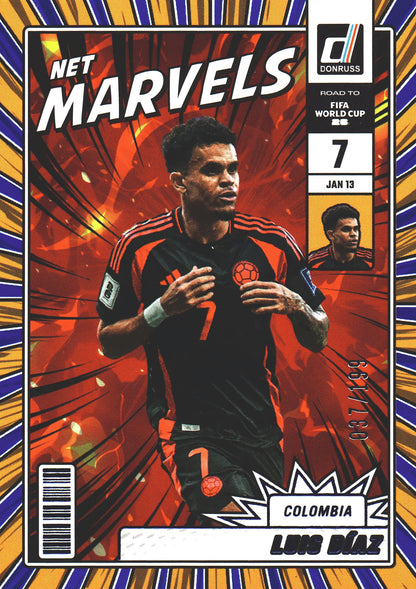 2025 Panini Donruss World Cup Net Marvels /199 Luis Díaz #4 Colombia