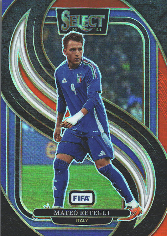 2024 Panini Select FIFA Mateo Retegui Blue White Red #185 Italy