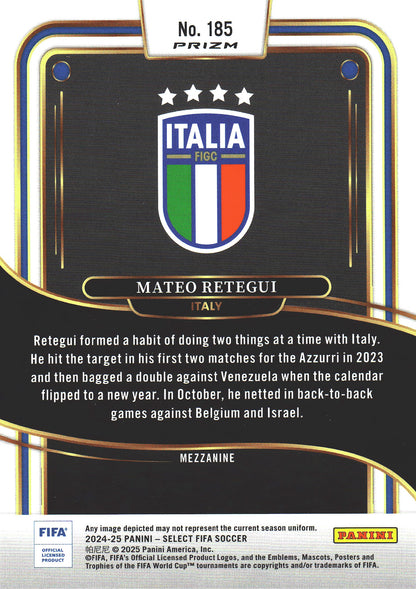 2024 Panini Select FIFA Mateo Retegui Blue White Red #185 Italy