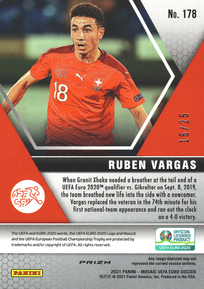 2020 Panini Mosaic Euro Ruben Vargas Pink /25 #178 Switzerland