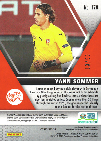 2020 Panini Mosaic Euro Yann Sommer /99 #179 Switzerland
