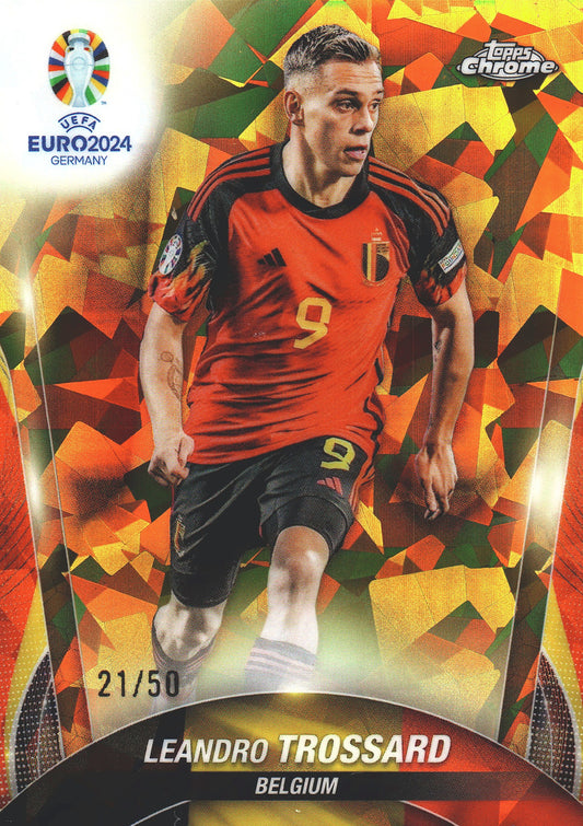 2024 Topps Chrome Sapphire Euro Leandro Trossard Gold /50 #60 Belgium