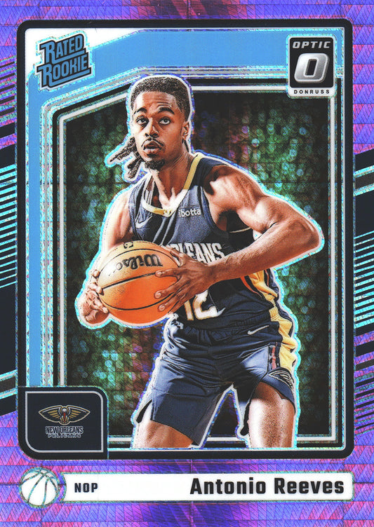 2024 Panini Donruss Optic Pink Rated Rookie Antonio Reeves #266 New Orleans Pelicans