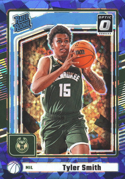 2024 Panini Donruss Optic Blue Ice Rated Rookie Tyler Smith #P-212 Milwaukee Bucks
