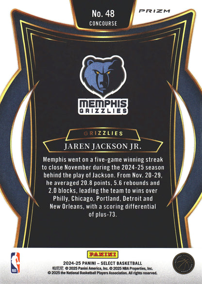 2024 Panini Select Jaren Jackson Jr. #48 Memphis Grizzlies