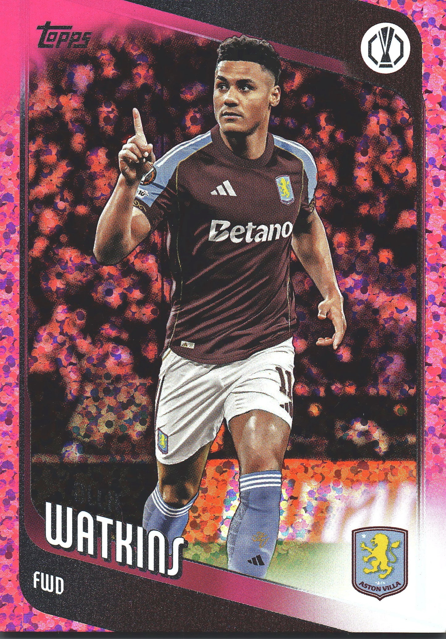 2025 Topps Flagship UCC Pink Holo Foil Ollie Watkins #124 Aston Villa
