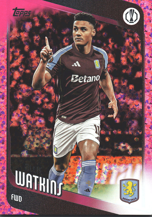 2025 Topps Flagship UCC Pink Holo Foil Ollie Watkins #124 Aston Villa