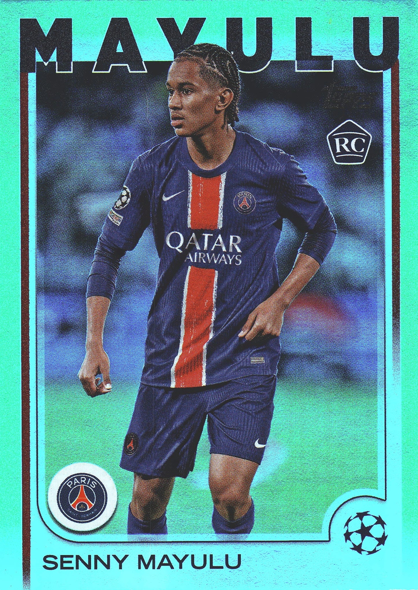 2024 Topps Flagship UCC Green /199 Senny Mayulu RC #173 Paris Saint-Germain