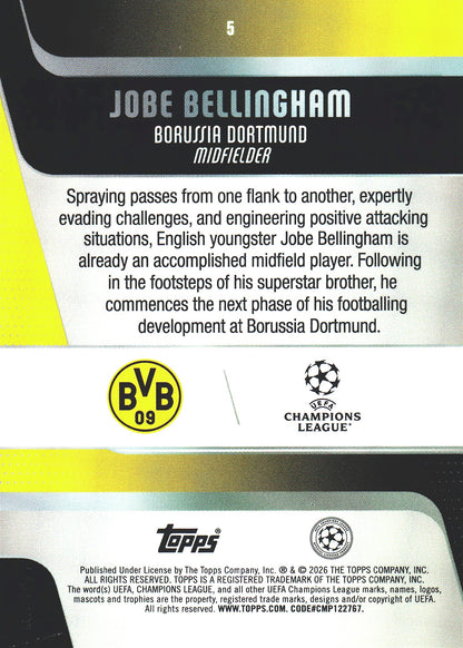 2025 Topps Flagship UCC Diamante Jobe Bellingham RC #5 Borussia Dortmund