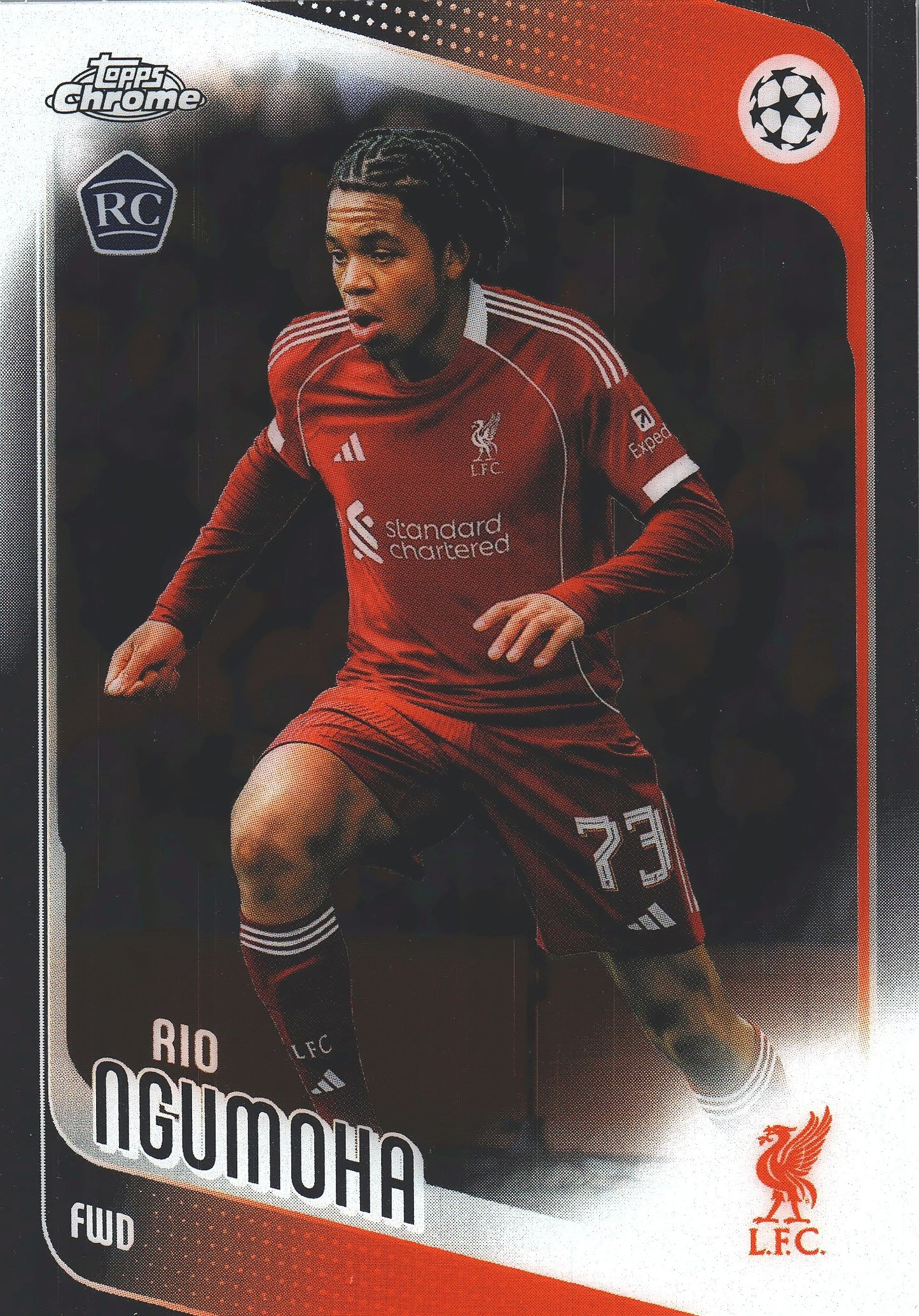 2025 Topps Chrome UCC Rio Ngumoha RC #191 Liverpool FC