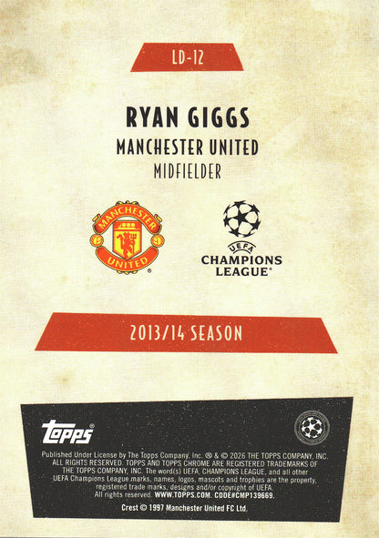 2025 Topps Chrome UCC Last Dance Ryan Giggs #LD-12 Manchester United