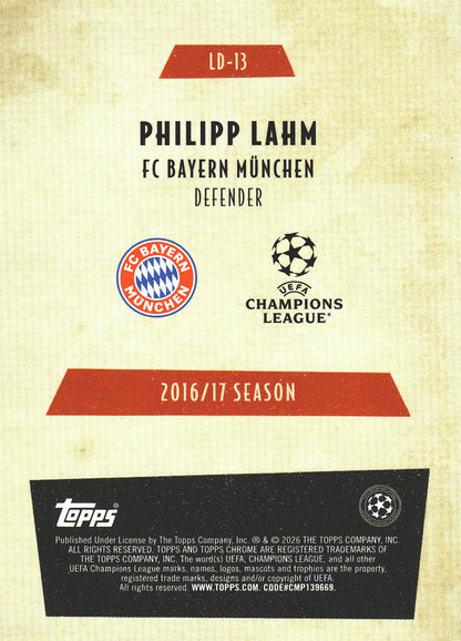 2025 Topps Chrome UCC Last Dance Gold /50 Philipp Lahm #LD-13 Bayern Munich