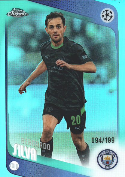 2025 Topps Chrome UCC Aqua /199 Bernardo Silva #2 Manchester City