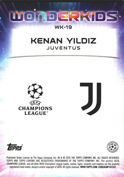 2024 Topps Chrome UCC Wonderkids Kenan Yıldız #WK-29 Juventus