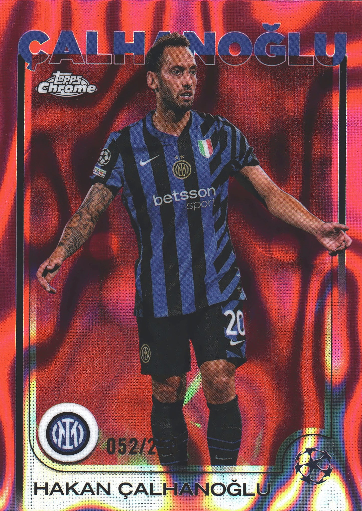 2024 Topps Chrome UCC Pink /250 Hakan Çalhanoğlu #165 Inter Milan