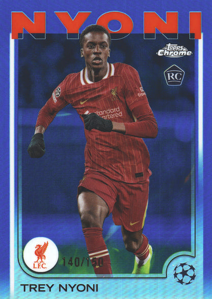 2024 Topps Chrome UCC Blue /150 Trey Nyoni RC #190 Liverpool FC