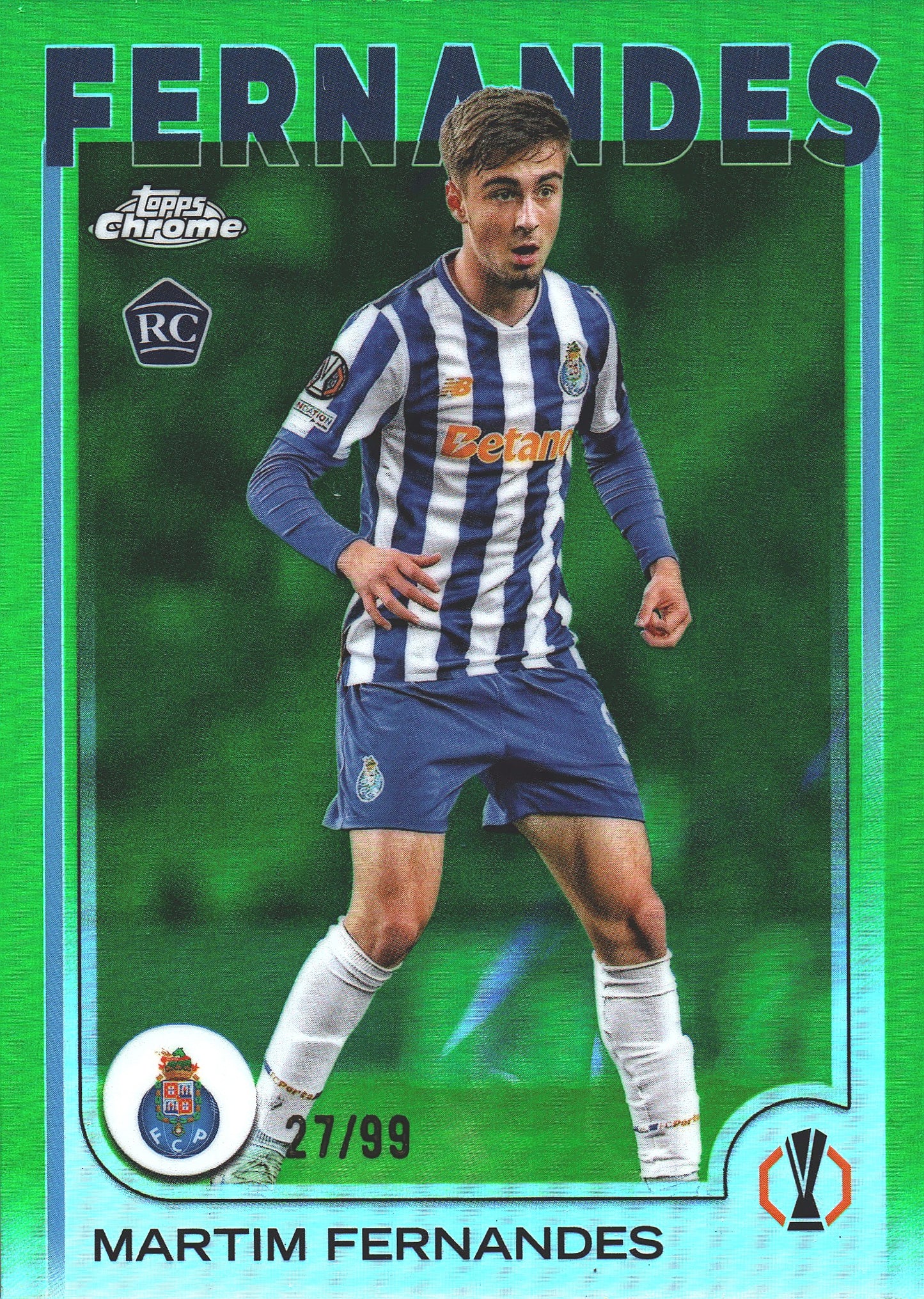 2024 Topps Chrome UCC Green /99 Martim Fernandes RC #187 FC Porto
