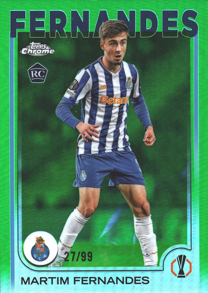 2024 Topps Chrome UCC Green /99 Martim Fernandes RC #187 FC Porto
