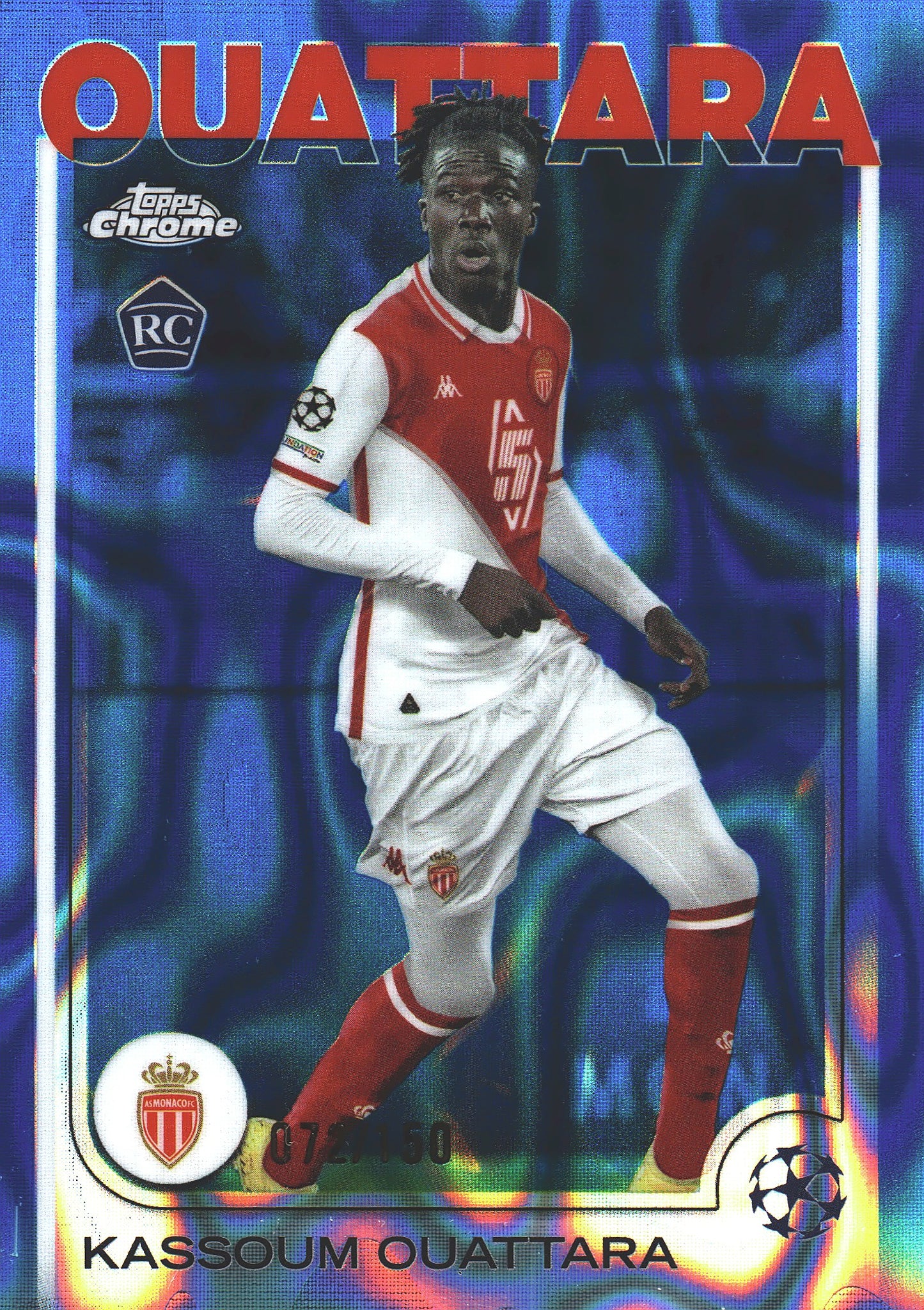 2024 Topps Chrome UCC Blue /150 Kassoum Ouattara RC #103 AS Monaco