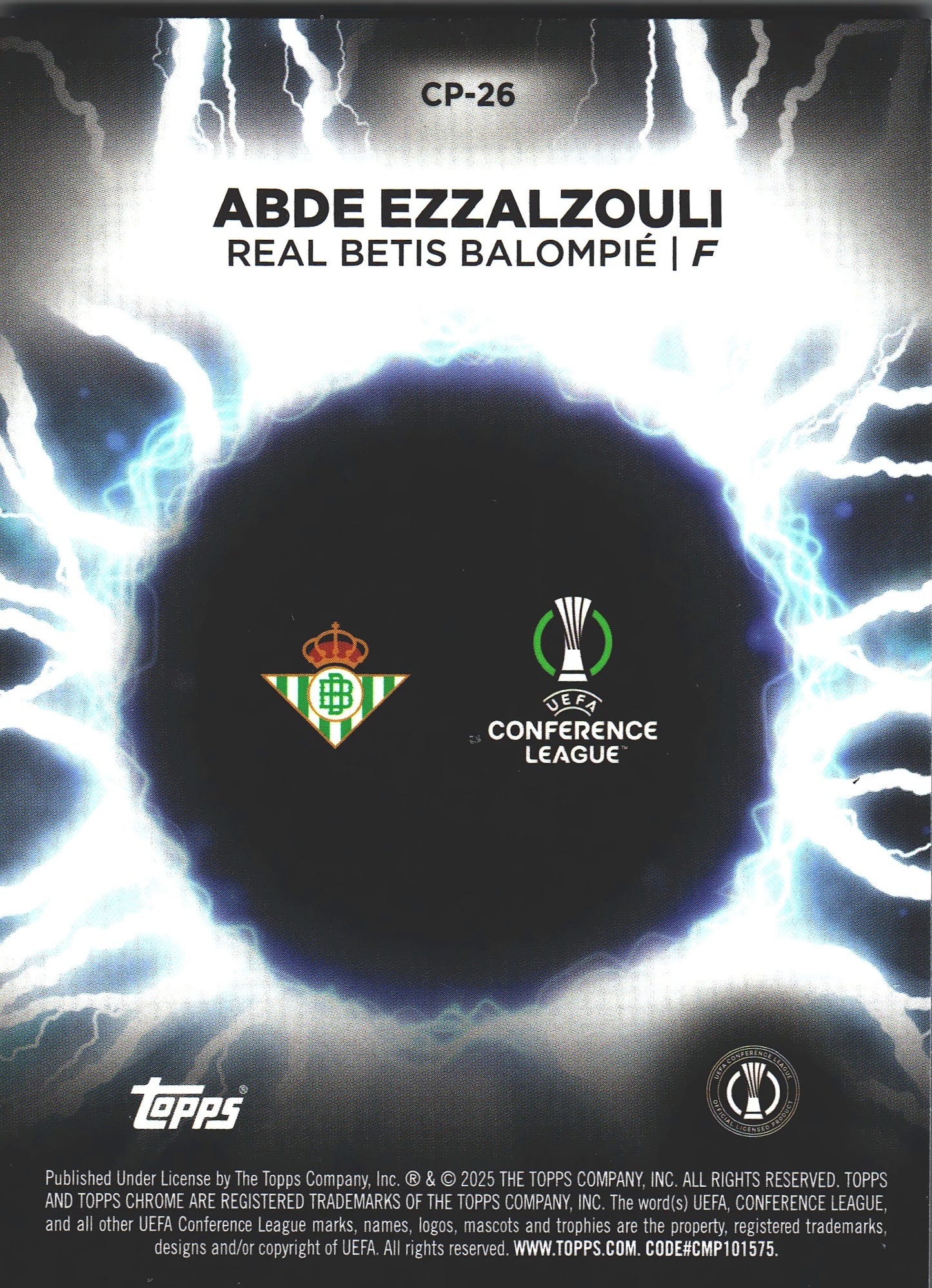 2024 Topps Chrome UCC Circle of Power High Voltage SP Abde Ezzalzouli #CP-26 Real Betis