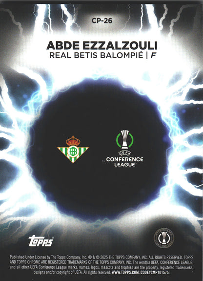 2024 Topps Chrome UCC Circle of Power High Voltage SP Abde Ezzalzouli #CP-26 Real Betis