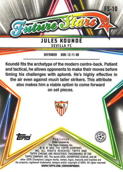 2021 Topps Chrome UCC Future Stars Jules Koundé #FS-10 Sevilla FC