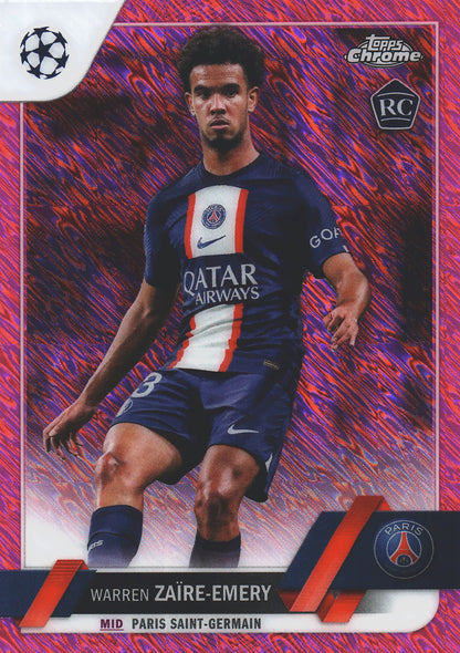 2022 Topps Chrome UCC Pink /250 Warren Zaïre-Emery RC #135 Paris Saint-Germain