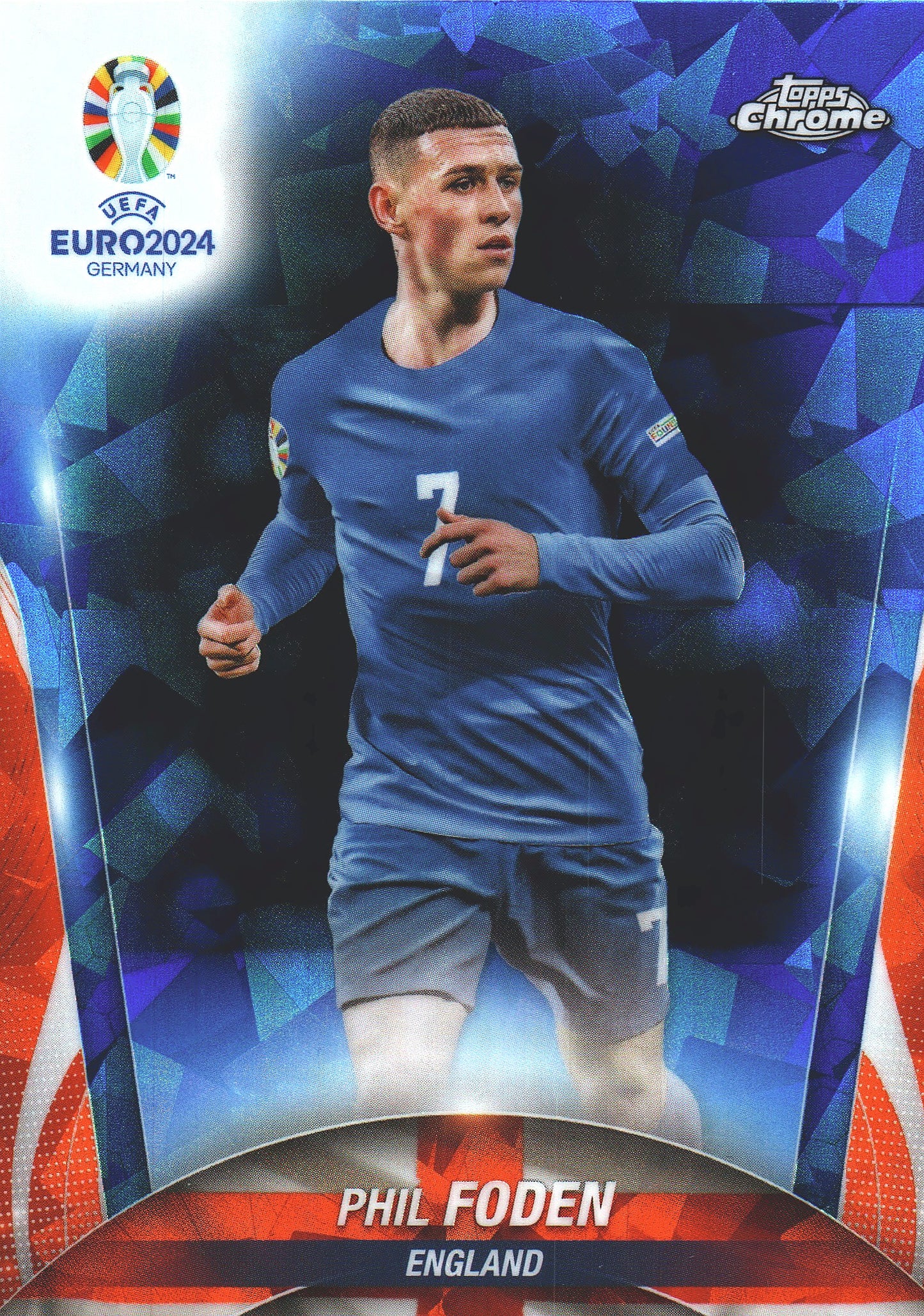 2024 Topps Chrome EURO Sapphire Phil Foden #128 England