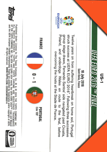 2024 Topps Chrome EURO Ultimate Showdown Portugal Champions 2016 #US-1