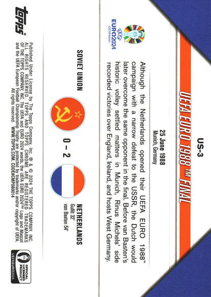 2024 Topps Chrome EURO Ultimate Showdown Netherlands Champions 1988 #US-3