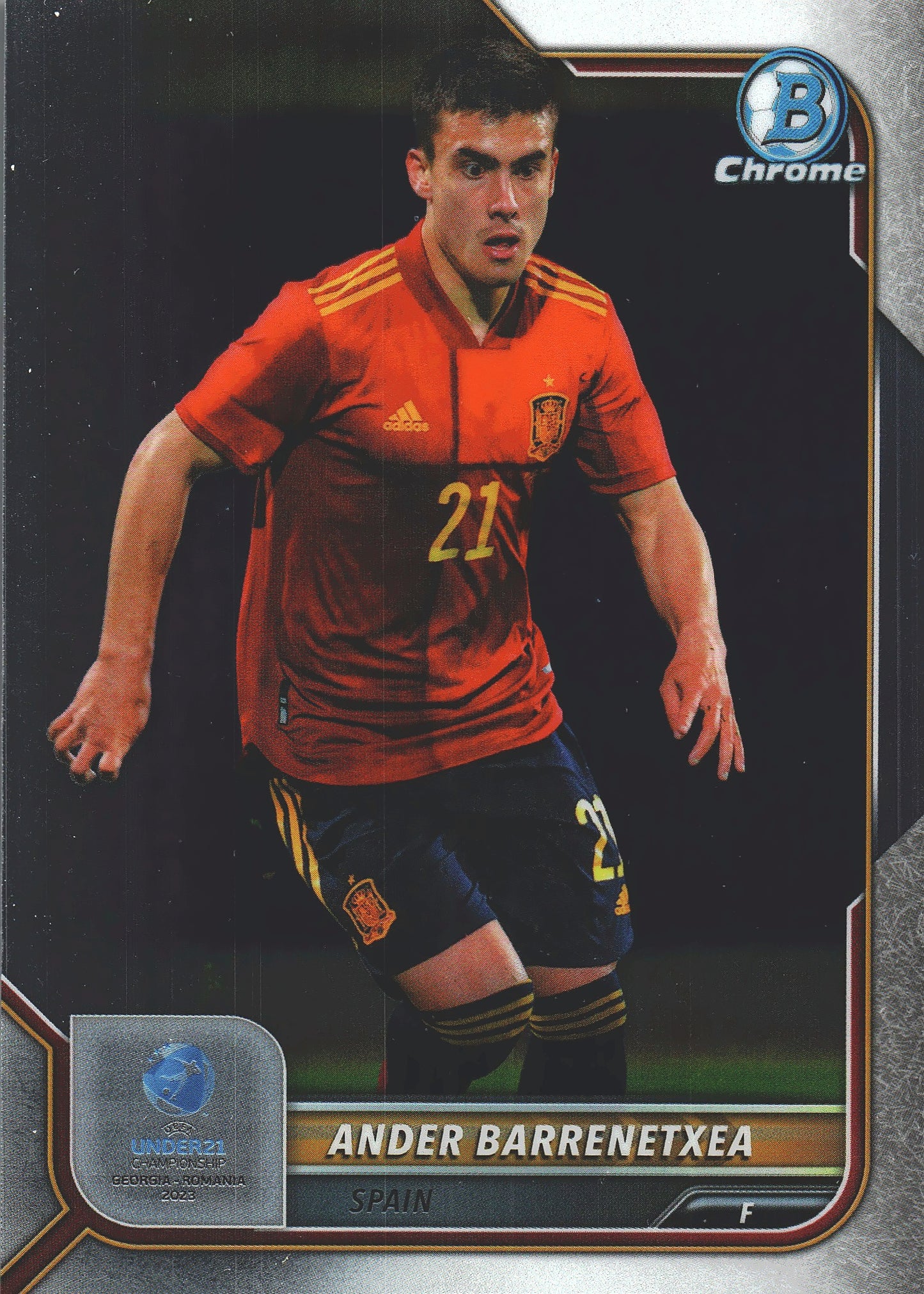 2022 Bowman Chrome Road to UEFA U21 Ander Barrenetxea #25 Spain