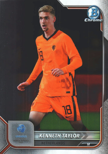 2022 Bowman Chrome Road to UEFA U21 Kenneth Taylor #77 Netherlands