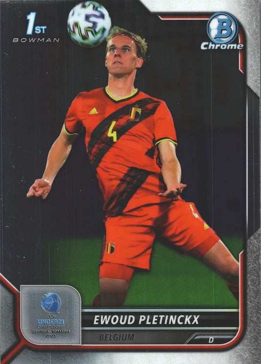 2022 Bowman Chrome Road to UEFA U21 Ewoud Pletinckx 1st #127 Belgium